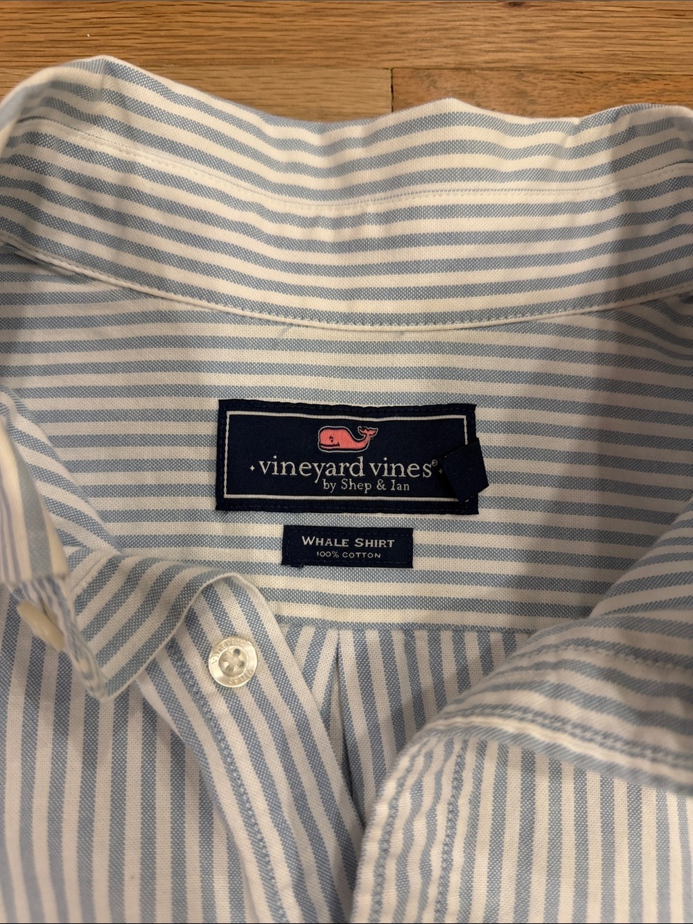Vineyard Vines Light Blue and White Striped Button-Down Shirt - Picture 3 of 6